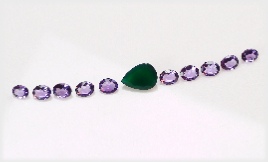 Amethyst and Green Onyx Faceted Gemstone Kit of 35 carets
