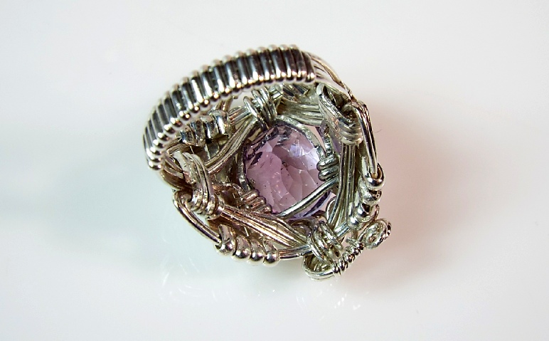 Orchid Amethyst Designer Ring in Silver Image 3