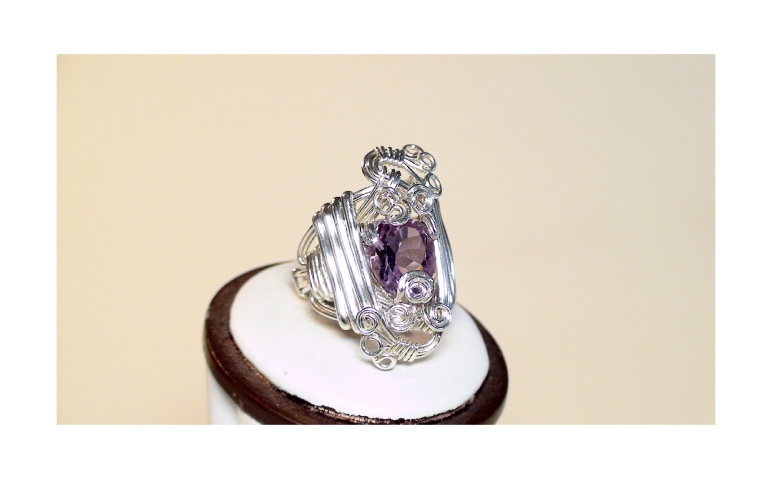 Orchid Amethyst Designer Ring in Silver Image4